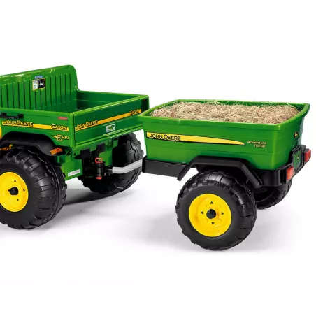 Remolque infantil oficial John Deere Gator de Peg-Perego para transportar juguetes al aire libre.