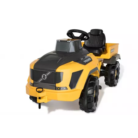 Camión de pedales RollyTruck Volvo para niños de 3 a 8 años con asiento ajustable y ruedas silenciosas.