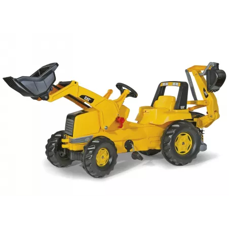 Tractor Caterpillar con pala y retroexcavadora a pedales