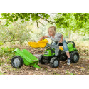 Tractor Deutz-fahr con pala y remolque a pedales