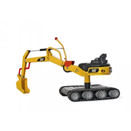 Excavadora infantil de metal rollyDigger CAT con brazo articulado y asiento giratorio.