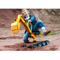 Excavadora infantil de metal rollyDigger CAT con brazo articulado y asiento giratorio.