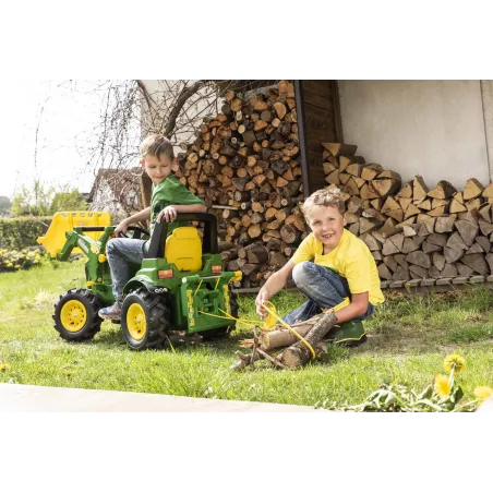 Cablestante verde de juguete Rolly Toys para tractores infantiles acoplable delante y detrás