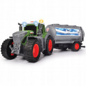 Tractor de juguete Fendt de 26 cm con tanque de leche, luces y sonidos realistas para niños.