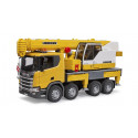 Camión grúa de juguete Scania Super 560R Liebherr de Bruder a escala 1:16 con luces y sonido