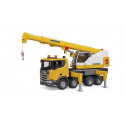 Camión grúa de juguete Scania Super 560R Liebherr de Bruder a escala 1:16 con luces y sonido