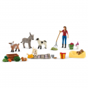 Calendario de adviento Farm World 2023 de Schleich con figuras de animales de granja y accesorios de juguete.