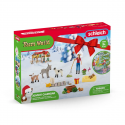 Calendario de adviento Farm World 2023 de Schleich con figuras de animales de granja y accesorios de juguete.
