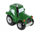Hucha infantil de cerámica con forma de tractor verde clásico
