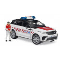 Juguete Range Rover Velar de emergencias Bruder con figura de médico y módulo de luz y sonido.