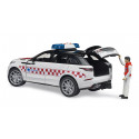Juguete Range Rover Velar de emergencias Bruder con figura de médico y módulo de luz y sonido.