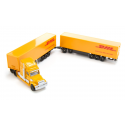 Maqueta de tren de carretera DHL a escala 1:87 de metal y plástico