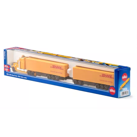 Maqueta de tren de carretera DHL a escala 1:87 de metal y plástico