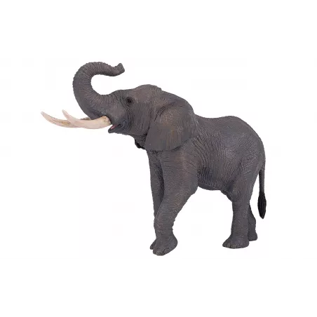 Figura de juguete de elefante africano realista y pintada a mano para niños y coleccionistas.