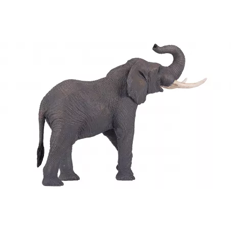 Figura de juguete de elefante africano realista y pintada a mano para niños y coleccionistas.