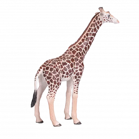 Figura realista de jirafa macho marca Mojo pintada a mano para coleccionar y jugar.