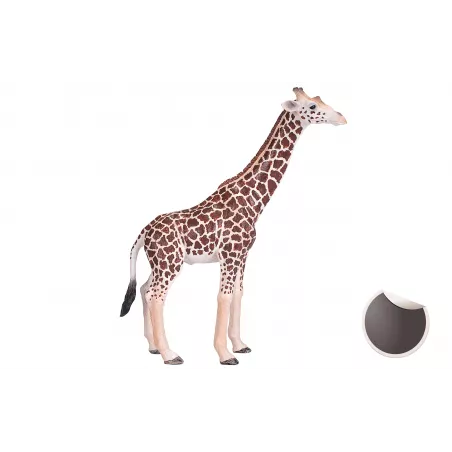 Figura realista de jirafa macho marca Mojo pintada a mano para coleccionar y jugar.