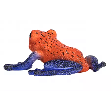 Figura coleccionable y realista de rana dardo venenoso con colores vibrantes para decoración.