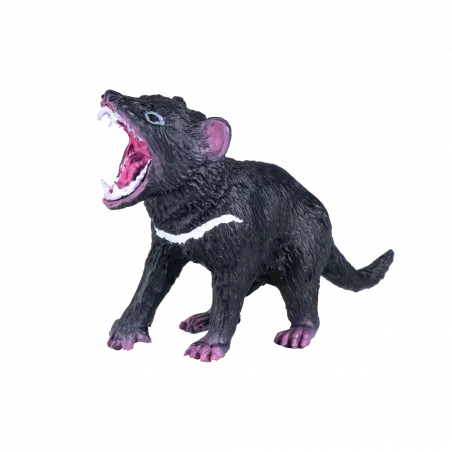 Figura realista de diablo de Tasmania pintada a mano para coleccionistas y juego educativo.