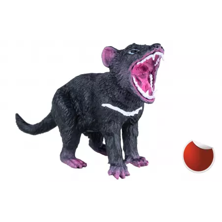 Figura realista de diablo de Tasmania pintada a mano para coleccionistas y juego educativo.