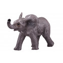 Figura realista de bebé elefante africano de juguete pintada a mano para coleccionistas y juego educativo.