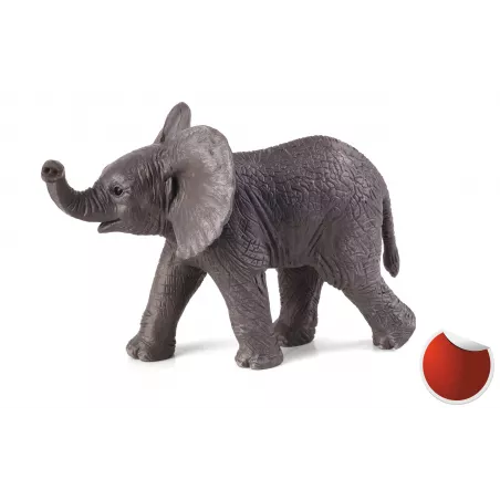 Figura realista de bebé elefante africano de juguete pintada a mano para coleccionistas y juego educativo.