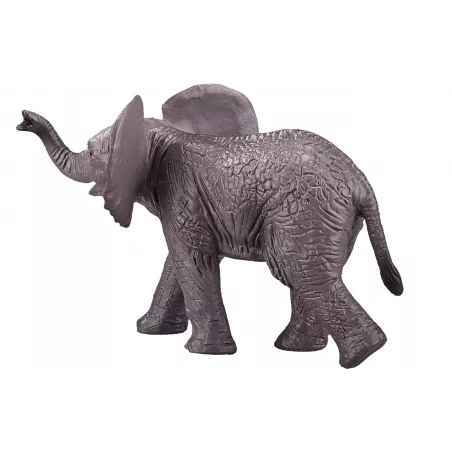 Figura realista de bebé elefante africano de juguete pintada a mano para coleccionistas y juego educativo.