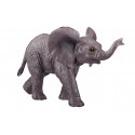 Figura realista de bebé elefante africano de juguete pintada a mano para coleccionistas y juego educativo.