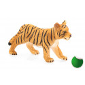 Figura de juguete de cachorro de tigre de pie marca Mojo con detalles realistas de pelaje y rayas.