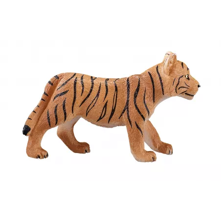 Figura de juguete de cachorro de tigre de pie marca Mojo con detalles realistas de pelaje y rayas.