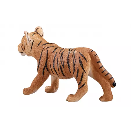 Figura de juguete de cachorro de tigre de pie marca Mojo con detalles realistas de pelaje y rayas.