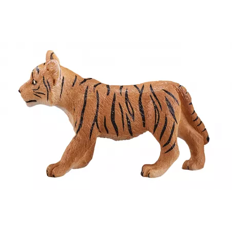 Figura de juguete de cachorro de tigre de pie marca Mojo con detalles realistas de pelaje y rayas.