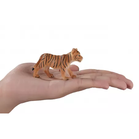 Figura de juguete de cachorro de tigre de pie marca Mojo con detalles realistas de pelaje y rayas.