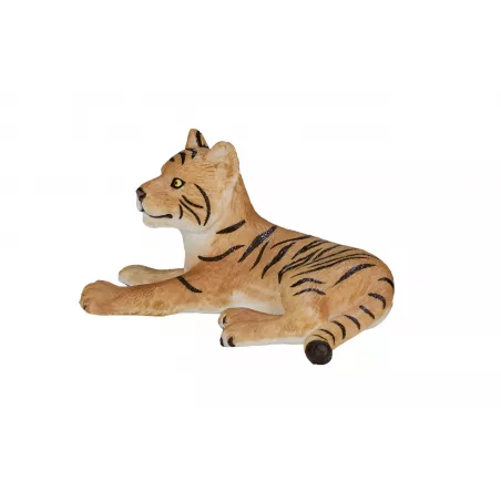 Figura realista de tigre bebé tumbado pintada a mano de Mojo
