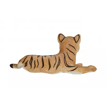 Figura realista de tigre bebé tumbado pintada a mano de Mojo