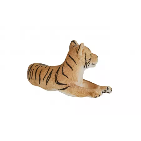 Figura realista de tigre bebé tumbado pintada a mano de Mojo