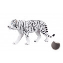 Figura decorativa de tigre blanco con diseño realista y detallado para coleccionistas.