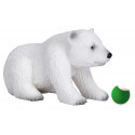 Figura coleccionable de oso polar sentado de Mojo pintada a mano