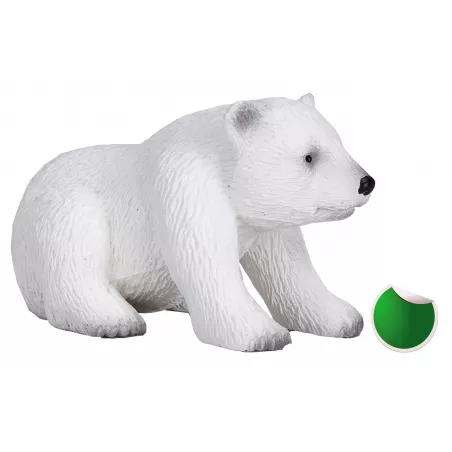 Figura coleccionable de oso polar sentado de Mojo pintada a mano
