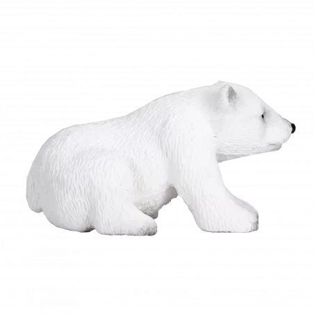 Figura coleccionable de oso polar sentado de Mojo pintada a mano