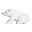 Figura coleccionable de oso polar sentado de Mojo pintada a mano