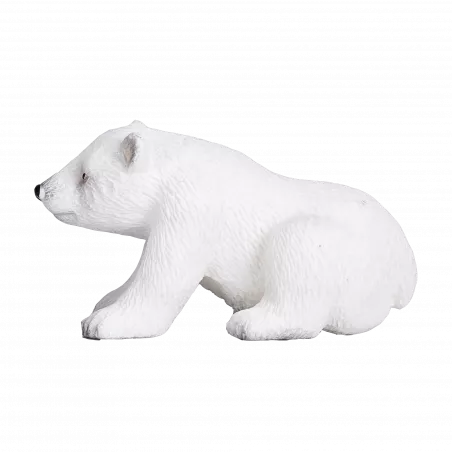 Figura coleccionable de oso polar sentado de Mojo pintada a mano