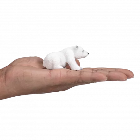 Figura coleccionable de oso polar sentado de Mojo pintada a mano
