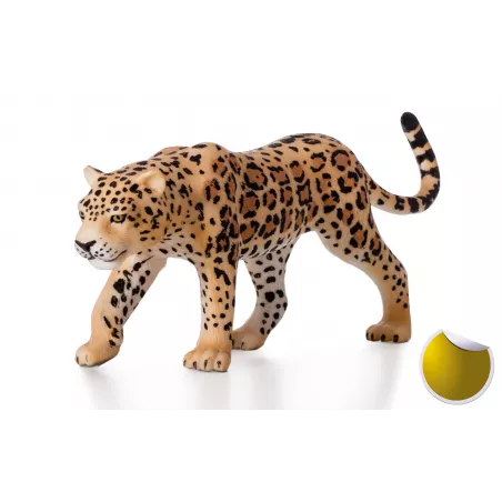 Figura de juguete de leopardo con diseño realista y detallado para niños y coleccionistas.