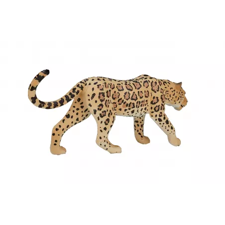 Figura de juguete de leopardo con diseño realista y detallado para niños y coleccionistas.