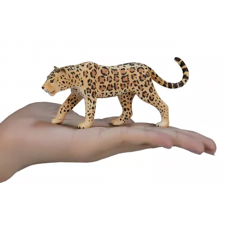 Figura de juguete de leopardo con diseño realista y detallado para niños y coleccionistas.