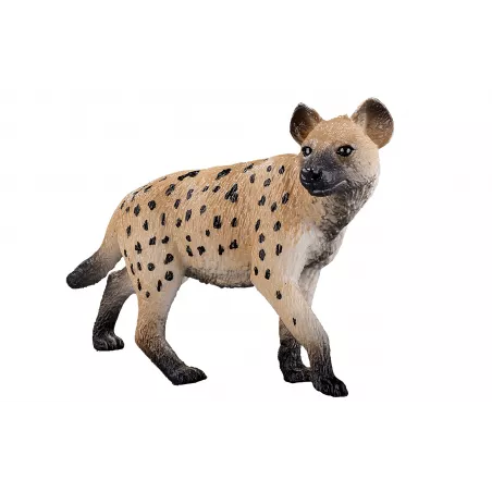 Figura de hiena realista y detallada para coleccionistas y educación sobre fauna salvaje.