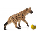 Figura de hiena realista y detallada para coleccionistas y educación sobre fauna salvaje.