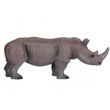 Figura realista de rinoceronte blanco pintada a mano para coleccionistas y juego educativo.