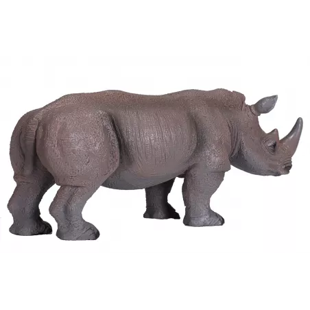 Figura realista de rinoceronte blanco pintada a mano para coleccionistas y juego educativo.
